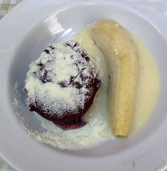 Banana Assada com leite condensado